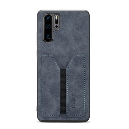 For Huawei P30 Pro Denior DV Elastic Card PU Back Cover Phone Case(Grey) - Huawei Cases by Denior | Online Shopping UK | buy2fix