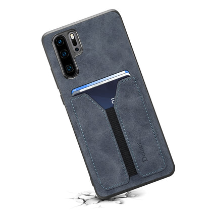 For Huawei P30 Pro Denior DV Elastic Card PU Back Cover Phone Case(Grey) - Huawei Cases by Denior | Online Shopping UK | buy2fix