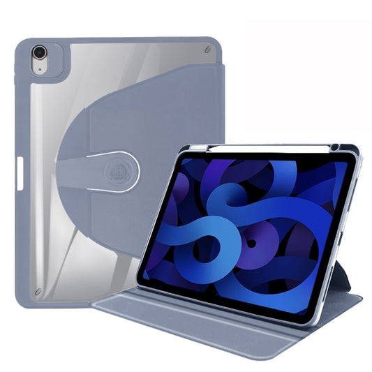 For iPad 10.2 2019 / 2020 / 2021 Acrylic 360 Degree Rotation Holder Tablet Leather Case(Purple) - iPad 10.2 Cases by buy2fix | Online Shopping UK | buy2fix