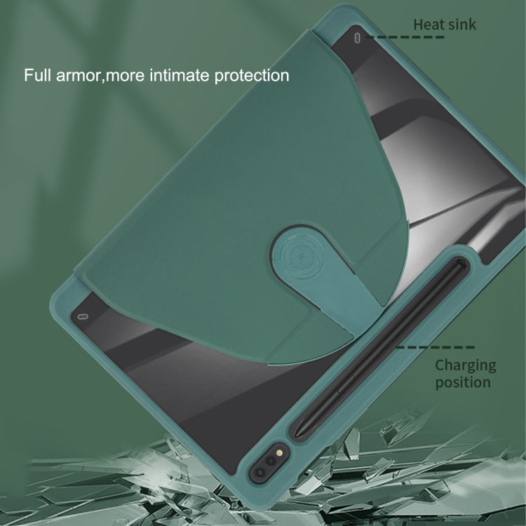 For Samsung Galaxy Tab S8 / S7 Acrylic 360 Degree Rotation Holder Tablet Leather Case(Purple) - Galaxy Tab S8 Cases by buy2fix | Online Shopping UK | buy2fix