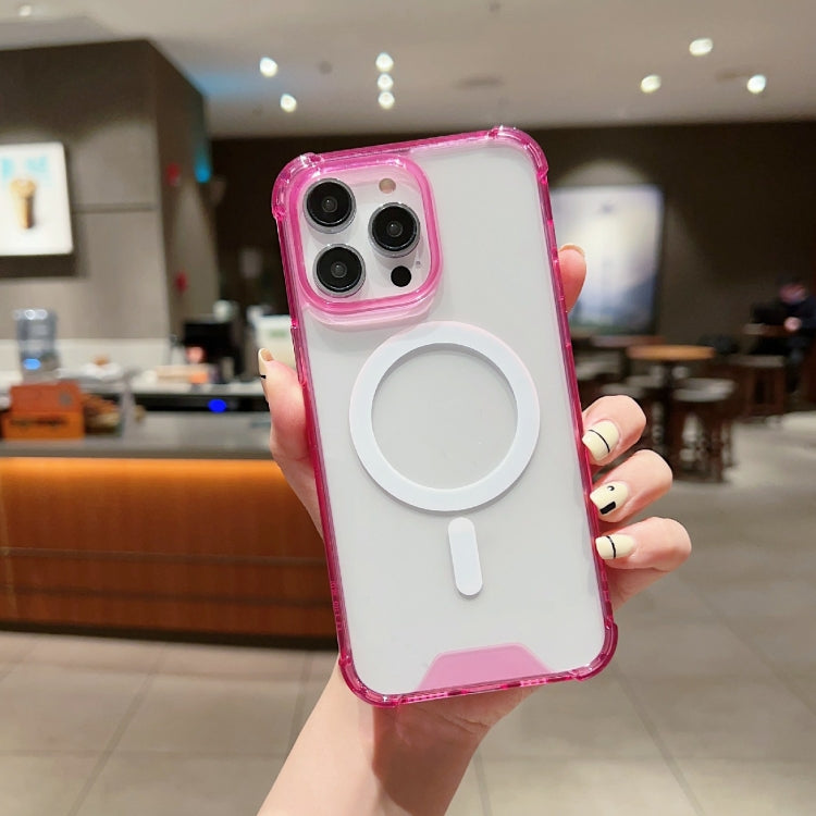 For iPhone 11 High Transparent Acrylic MagSafe Shockproof Phone Case(Pink) by buy2fix