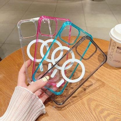 For iPhone 11 High Transparent Acrylic MagSafe Shockproof Phone Case(Pink) by buy2fix