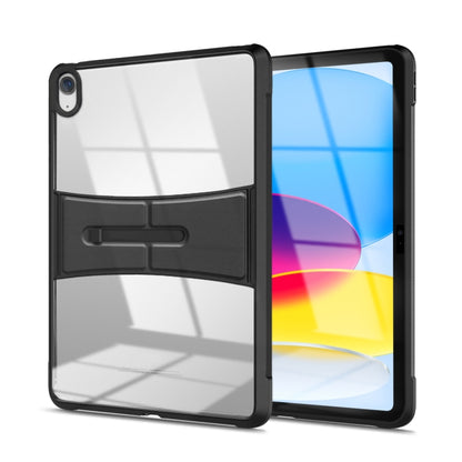 For iPad 2025 / 2022 Acrylic TPU Transparent Tablet Protective Case with Holder(Black) - iPad 2025 / 2022 Cases by buy2fix | Online Shopping UK | buy2fix