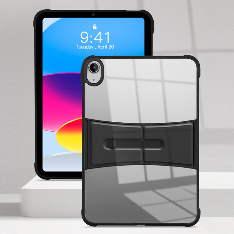 For iPad 2025 / 2022 Acrylic TPU Transparent Tablet Protective Case with Holder(Black) - iPad 2025 / 2022 Cases by buy2fix | Online Shopping UK | buy2fix