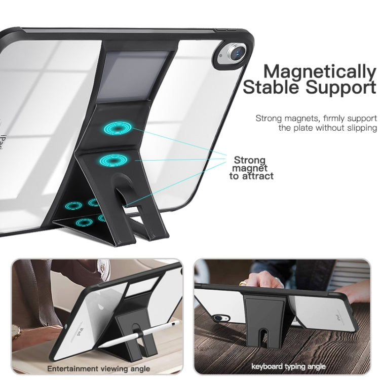 For iPad 2025 / 2022 Acrylic TPU Transparent Tablet Protective Case with Holder(Black) - iPad 2025 / 2022 Cases by buy2fix | Online Shopping UK | buy2fix
