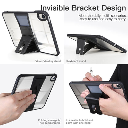 For iPad 2025 / 2022 Acrylic TPU Transparent Tablet Protective Case with Holder(Black) - iPad 2025 / 2022 Cases by buy2fix | Online Shopping UK | buy2fix