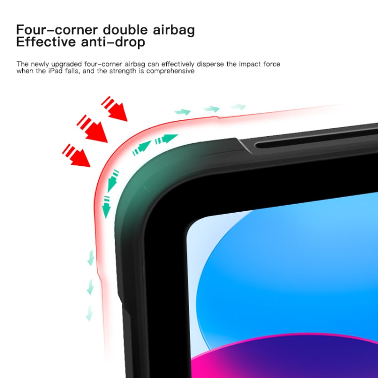 For iPad 2025 / 2022 Acrylic TPU Transparent Tablet Protective Case with Holder(Black) - iPad 2025 / 2022 Cases by buy2fix | Online Shopping UK | buy2fix