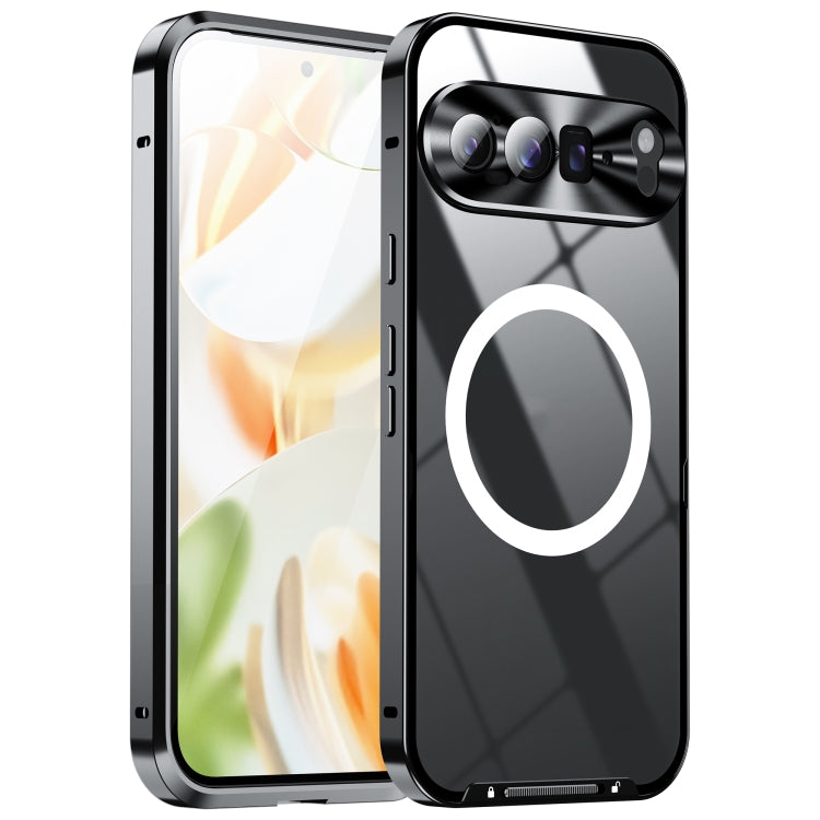 For Google Pixel 9 Pro XL MagSafe Magnetic Frosted Metal Phone Case(Black) by buy2fix