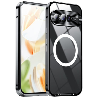 For Google Pixel 9 Pro XL MagSafe Magnetic Frosted Metal Phone Case(Black) by buy2fix