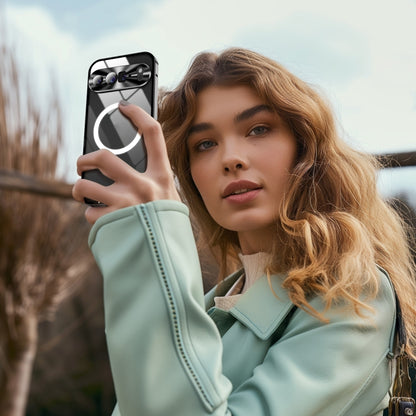 For Google Pixel 9 Pro XL MagSafe Magnetic Frosted Metal Phone Case(Black) by buy2fix