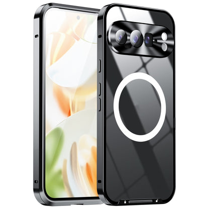 For Google Pixel 9 Pro MagSafe Magnetic Frosted Metal Phone Case(Black) by buy2fix