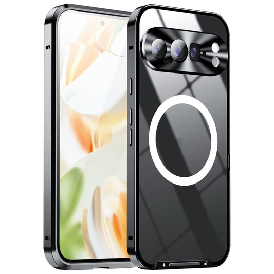 For Google Pixel 9 Pro MagSafe Magnetic Frosted Metal Phone Case(Black) by buy2fix