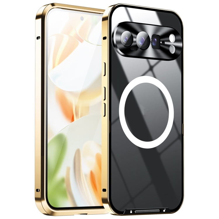 For Google Pixel 9 Pro MagSafe Magnetic Frosted Metal Phone Case(Gold) by buy2fix