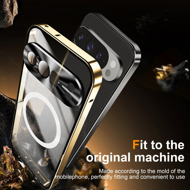 For Google Pixel 9 Pro MagSafe Magnetic Frosted Metal Phone Case(Gold) by buy2fix