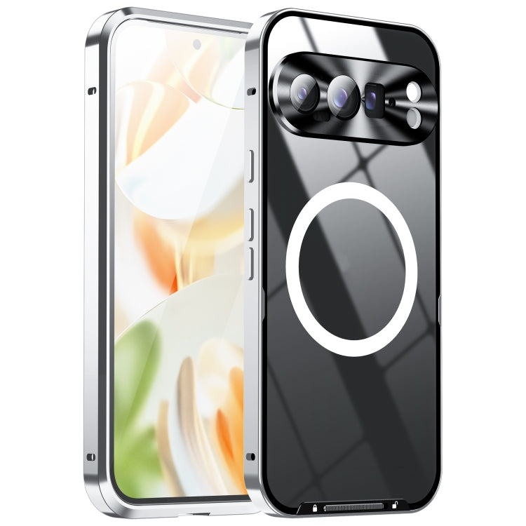 For Google Pixel 9 Pro MagSafe Magnetic Frosted Metal Phone Case(Silver) by buy2fix