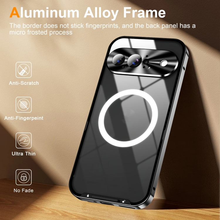 For Google Pixel 9 MagSafe Magnetic Frosted Metal Phone Case(Black) by buy2fix