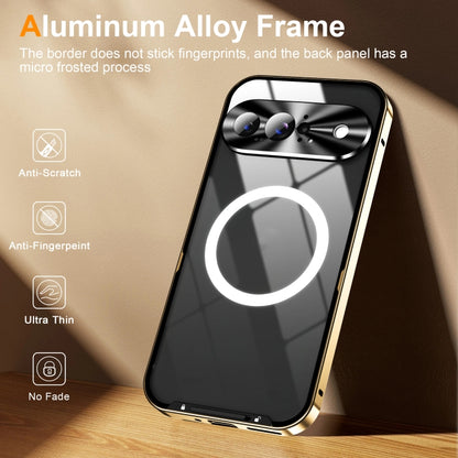 For Google Pixel 9 MagSafe Magnetic Frosted Metal Phone Case(Gold) by buy2fix