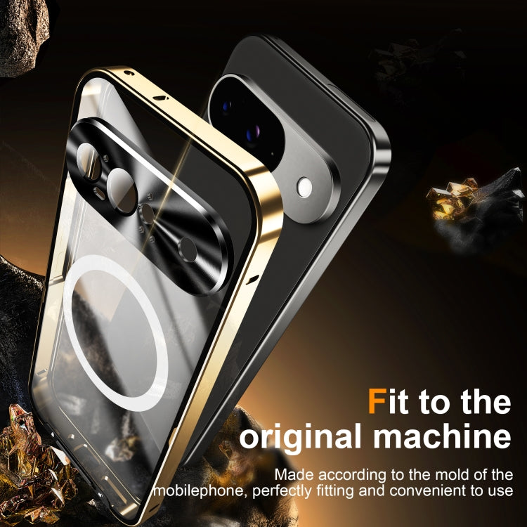 For Google Pixel 9 MagSafe Magnetic Frosted Metal Phone Case(Gold) by buy2fix