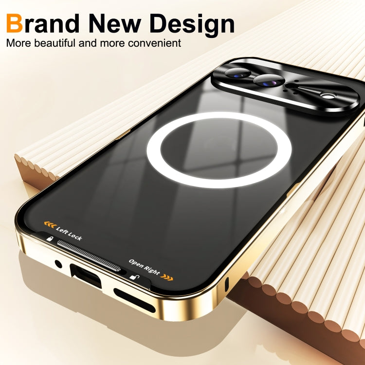 For Google Pixel 9 MagSafe Magnetic Frosted Metal Phone Case(Gold) by buy2fix