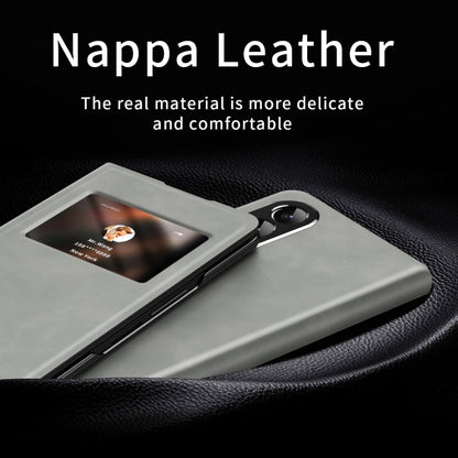 For Samsung Galaxy Z Fold4 Mature Window View Flip Leather Phone Case(White Nappa) - Galaxy Z Flip4 5G Cases by buy2fix | Online Shopping UK | buy2fix