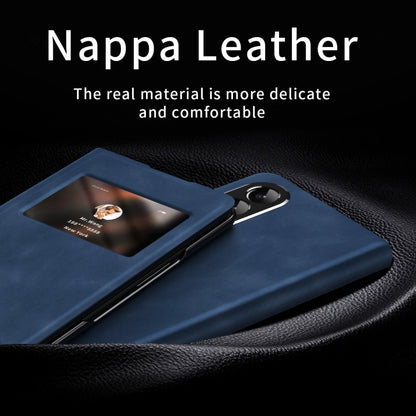 For Samsung Galaxy Z Fold3 5G Mature Window View Flip Leather Phone Case(Blue Nappa) - Galaxy Phone Cases by buy2fix | Online Shopping UK | buy2fix