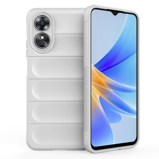 For OPPO A17 4G Global Magic Shield TPU + Flannel Phone Case(White) by buy2fix