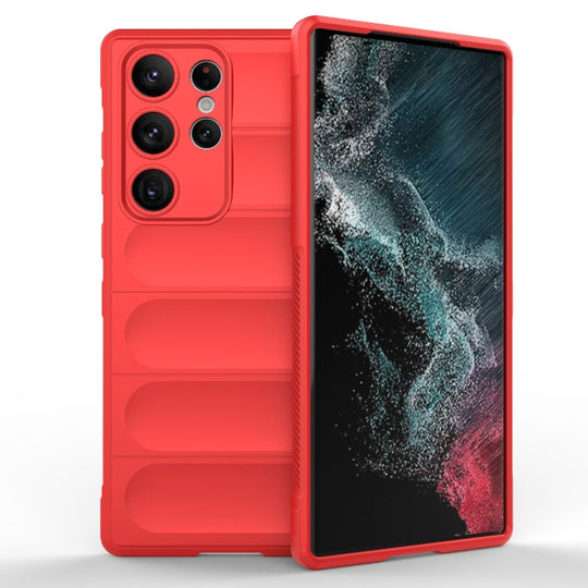 For Samsung Galaxy S23 Ultra 5G Magic Shield TPU + Flannel Phone Case(Red)