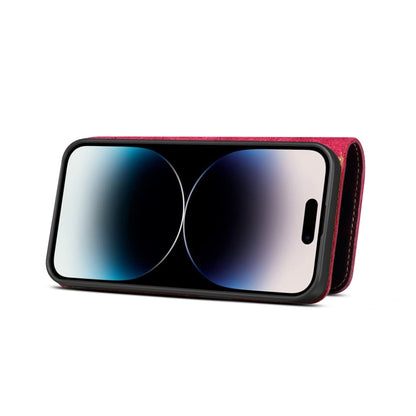 For iPhone 12 / 12 Pro Denior Oil Wax Cowhide Magnetic Button Genuine Leather Case (Purple) - iPhone 12 / 12 Pro Cases by Denior | Online Shopping UK | buy2fix