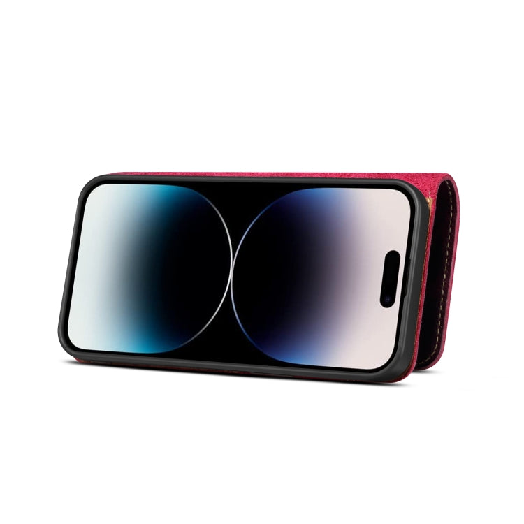 For iPhone 12 mini Denior Oil Wax Cowhide Magnetic Button Genuine Leather Case (Purple) - iPhone 12 mini Cases by Denior | Online Shopping UK | buy2fix