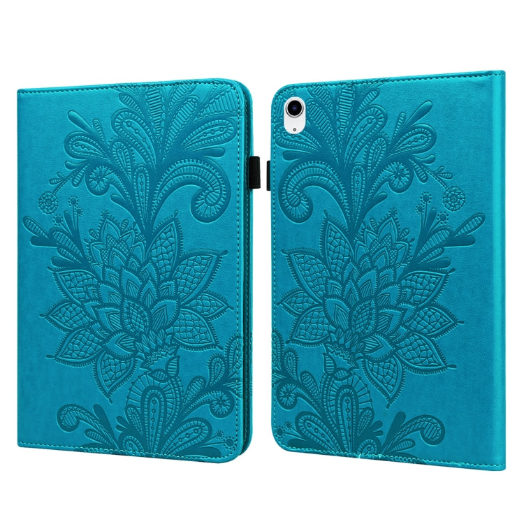 For iPad 2025 / 2022 Lace Flower Embossing Pattern Leather Tablet Case(Blue) - iPad 2025 / 2022 Cases by buy2fix | Online Shopping UK | buy2fix