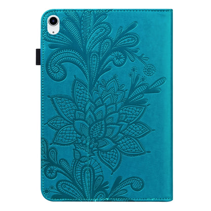 For iPad 2025 / 2022 Lace Flower Embossing Pattern Leather Tablet Case(Blue) - iPad 2025 / 2022 Cases by buy2fix | Online Shopping UK | buy2fix
