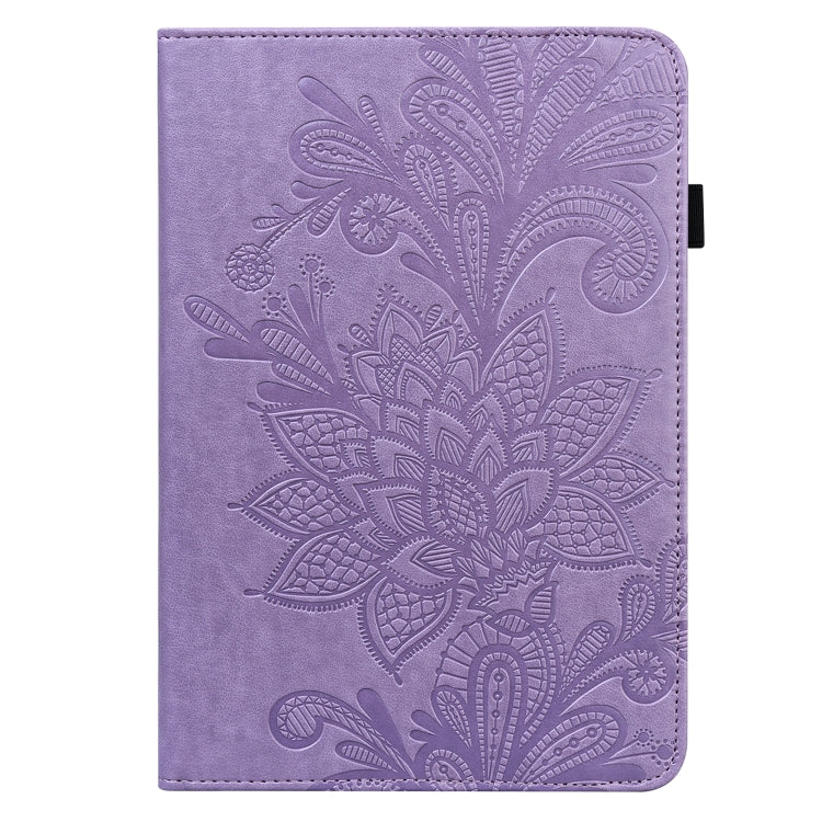 For iPad 2025 / 2022 Lace Flower Embossing Pattern Leather Tablet Case(Purple) - iPad 2025 / 2022 Cases by buy2fix | Online Shopping UK | buy2fix