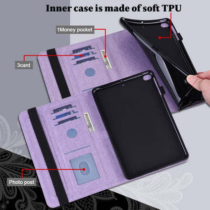 For iPad 2025 / 2022 Lace Flower Embossing Pattern Leather Tablet Case(Purple) - iPad 2025 / 2022 Cases by buy2fix | Online Shopping UK | buy2fix