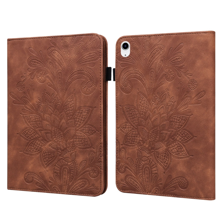 For iPad 2025 / 2022 Lace Flower Embossing Pattern Leather Tablet Case(Brown) - iPad 2025 / 2022 Cases by buy2fix | Online Shopping UK | buy2fix