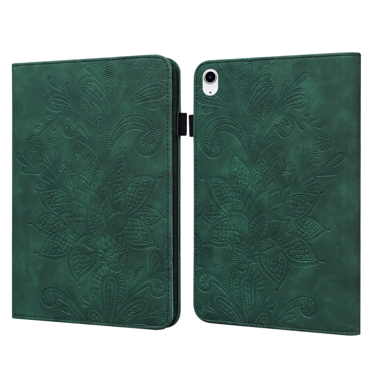 For iPad 2025 / 2022 Lace Flower Embossing Pattern Leather Tablet Case(Green) - iPad 2025 / 2022 Cases by buy2fix | Online Shopping UK | buy2fix