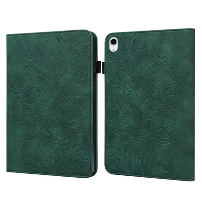 For iPad 2025 / 2022 Lace Flower Embossing Pattern Leather Tablet Case(Green) - iPad 2025 / 2022 Cases by buy2fix | Online Shopping UK | buy2fix