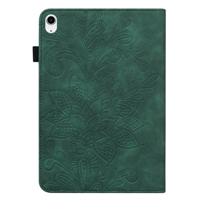 For iPad 2025 / 2022 Lace Flower Embossing Pattern Leather Tablet Case(Green) - iPad 2025 / 2022 Cases by buy2fix | Online Shopping UK | buy2fix