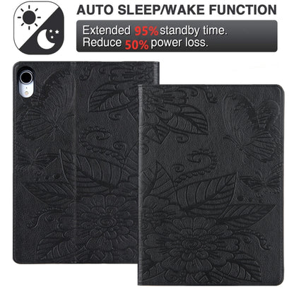 For iPad 2025 / 2022 Butterfly Love Flower Embossed Leather Smart Tablet Case(Black) - iPad 2025 / 2022 Cases by buy2fix | Online Shopping UK | buy2fix