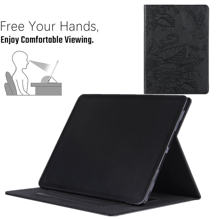 For iPad 2025 / 2022 Butterfly Love Flower Embossed Leather Smart Tablet Case(Black) - iPad 2025 / 2022 Cases by buy2fix | Online Shopping UK | buy2fix