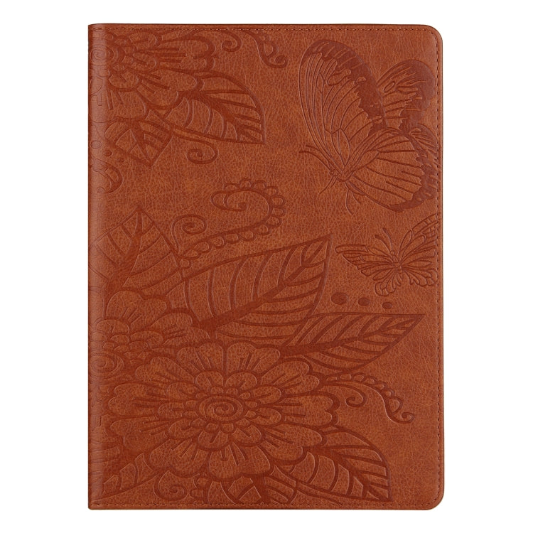 For iPad 2025 / 2022 Butterfly Love Flower Embossed Leather Smart Tablet Case(Brown) - iPad 2025 / 2022 Cases by buy2fix | Online Shopping UK | buy2fix