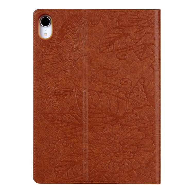 For iPad 2025 / 2022 Butterfly Love Flower Embossed Leather Smart Tablet Case(Brown) - iPad 2025 / 2022 Cases by buy2fix | Online Shopping UK | buy2fix
