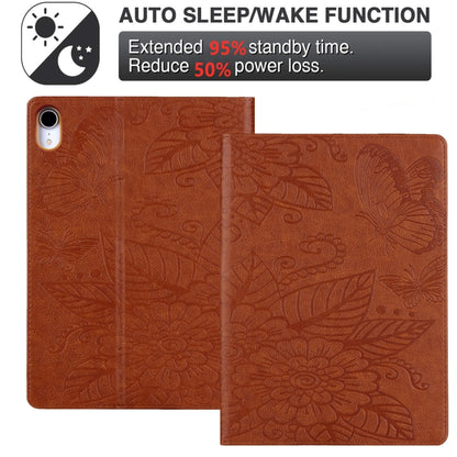 For iPad 2025 / 2022 Butterfly Love Flower Embossed Leather Smart Tablet Case(Brown) - iPad 2025 / 2022 Cases by buy2fix | Online Shopping UK | buy2fix