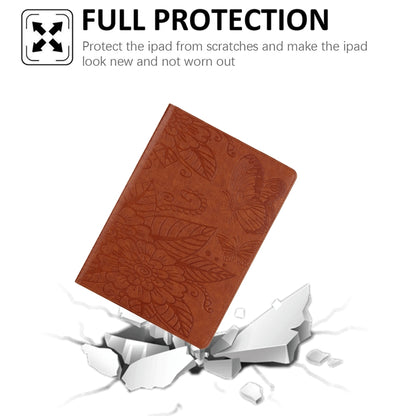For iPad 2025 / 2022 Butterfly Love Flower Embossed Leather Smart Tablet Case(Brown) - iPad 2025 / 2022 Cases by buy2fix | Online Shopping UK | buy2fix