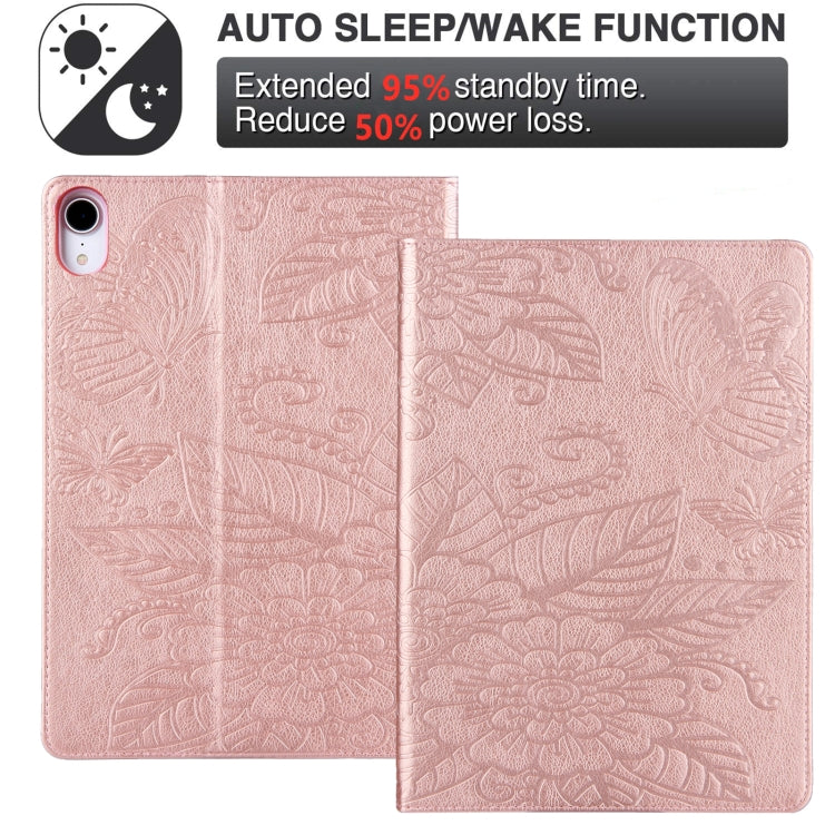 For iPad 2025 / 2022 Butterfly Love Flower Embossed Leather Smart Tablet Case(Rose Gold) - iPad 2025 / 2022 Cases by buy2fix | Online Shopping UK | buy2fix