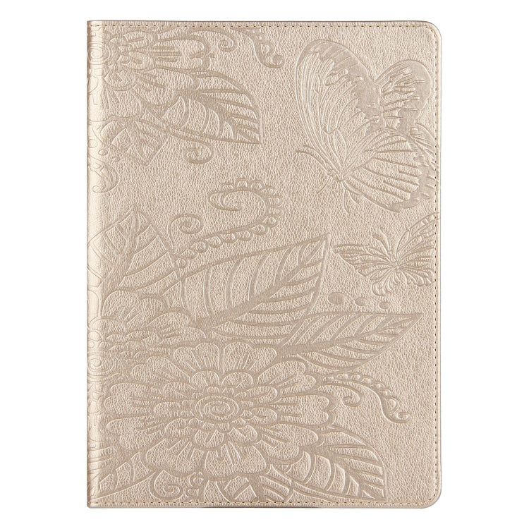 For iPad 2025 / 2022 Butterfly Love Flower Embossed Leather Smart Tablet Case(Gold) - iPad 2025 / 2022 Cases by buy2fix | Online Shopping UK | buy2fix