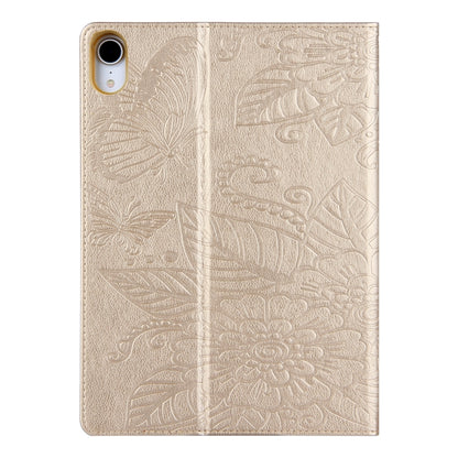 For iPad 2025 / 2022 Butterfly Love Flower Embossed Leather Smart Tablet Case(Gold) - iPad 2025 / 2022 Cases by buy2fix | Online Shopping UK | buy2fix