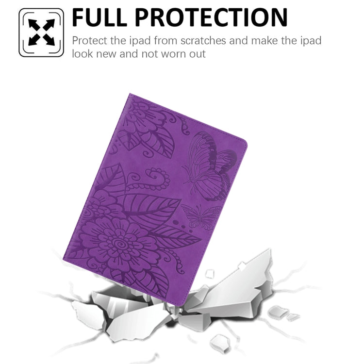For iPad 2025 / 2022 Butterfly Love Flower Embossed Leather Smart Tablet Case(Purple) - iPad 2025 / 2022 Cases by buy2fix | Online Shopping UK | buy2fix