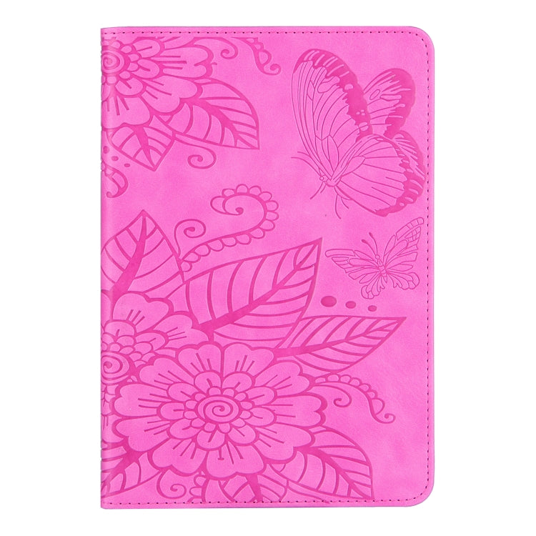 For iPad 2025 / 2022 Butterfly Love Flower Embossed Leather Smart Tablet Case(Rose Red) - iPad 2025 / 2022 Cases by buy2fix | Online Shopping UK | buy2fix