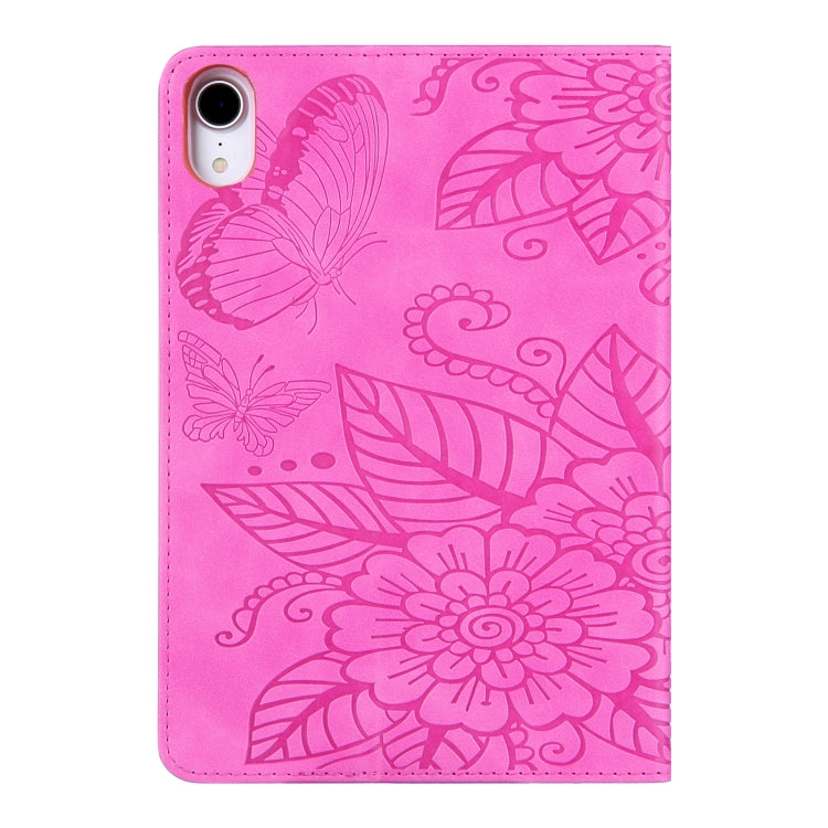 For iPad 2025 / 2022 Butterfly Love Flower Embossed Leather Smart Tablet Case(Rose Red) - iPad 2025 / 2022 Cases by buy2fix | Online Shopping UK | buy2fix