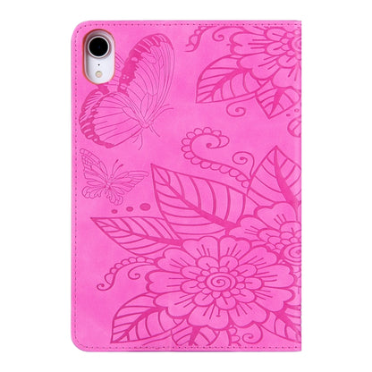 For iPad 2025 / 2022 Butterfly Love Flower Embossed Leather Smart Tablet Case(Rose Red) - iPad 2025 / 2022 Cases by buy2fix | Online Shopping UK | buy2fix